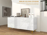 Modern Luxe High Gloss Sideboard, with Hairpin Legs - White T3398P530739