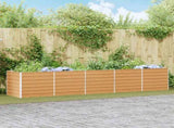 Garden Raised Bed Light Brown 400 x 80 x 77 cm Galvanised Steel 42017340