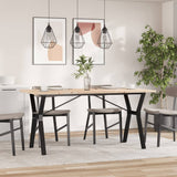 Dining Table Y-Frame 140x80x75.5 cm Solid Wood Pine and Steel 3282786
