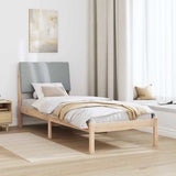 Bed frame Brown and light grey 75 x 190 cm Solid pine wood 878789