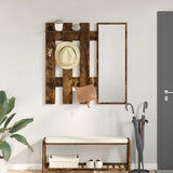 Wall-Mounted Coat Rack with Mirror Smoked Oak 100 x 10 x 100 cm 874511