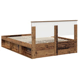 Bed Frame with Headboard Old Wood 140 x 190 cm Solid Pine Wood 3410607