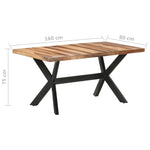 ZNTS Dining Table 160x80x75 cm Solid Wood with Honey Finish 321547