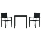 Garden Dining Set 3 pcs Black Powder-Coated Steel 3379149