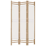 Folding 3-Panel Room Divider 120 cm Bamboo and Canvas 350623