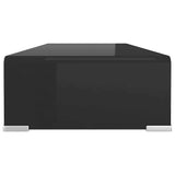 244136 TV Stand/Monitor Riser Glass Black 70x30x13 cm