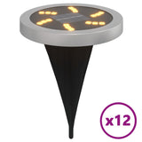 Solar Ground Lights with Ground Spikes Outdoor 12 pcs Warm White 4008199
