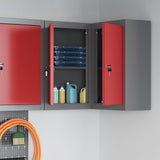 Tool Cabinet with Shelf with Lock Red and Grey 55 x 55 x 55 cm 4103468