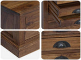 Chest of Drawers Natural 35 x 30 x 110 cm Solid Teak Wood 42017961