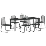Garden Dining Set 7 pcs Black Powder-Coated Steel 3379392