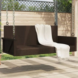 Swing Bench Brown 119x56x48 cm Poly Rattan 365626