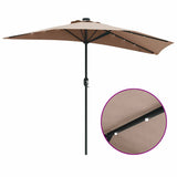 Garden Parasol Taupe 294 x 150 x 224 cm Polyester and Steel 42003270