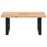 Basin Shelf Wall Mounted Steel and Solid Wood Acacia 3302761