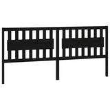 Bed Headboard Black 205.5x4x100 cm Solid Wood Pine 818594