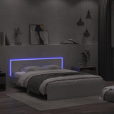 ZNTS Bed Frame with LED without Mattress White 150x200 cm King Size 3207602