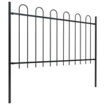 Garden Fence with Hoop Top Steel 1248x100 cm Black 277662