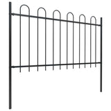 Garden Fence with Hoop Top Steel 1248x100 cm Black 277662
