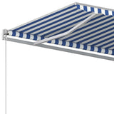 Manual Retractable Awning 450x350 cm Blue and White 3068996