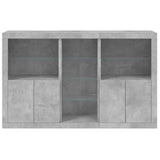 Sideboard with LED Lights Concrete Grey 162x37x100 cm 3209173