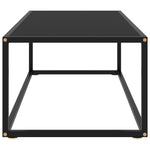 ZNTS Coffee Table Black with Black Glass 100x50x35 cm 322880