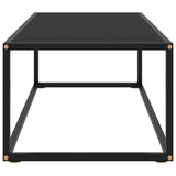 ZNTS Coffee Table Black with Black Glass 100x50x35 cm 322880