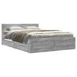 Bed Frame with Headboard without Mattress Grey Sonoma 120x200 cm 3295574