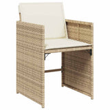 Garden Dining Set 9 pcs Beige Poly Rattan 3380704