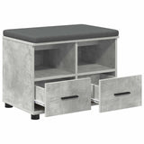 Hall Bench with Cushion Concrete Grey 60 x 38 x 46 cm 891451
