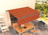 3069400 Manual Retractable Awning with Blind 3,5x2,5m Orange&Brown