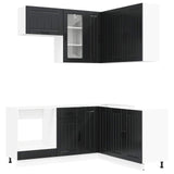 Kitchen Unit LUCCA 8 pcs Black Engineered Wood 3438392