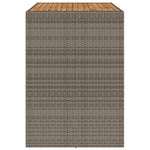 ZNTS Garden Bar Table with Acacia Wood Top Grey 145x80x110 cm Poly Rattan 368699