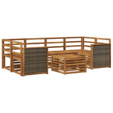 Outdoor Sofa Set 7 pcs Natural Solid Acacia Wood 3384075