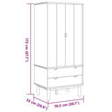 Wardrobe OTTA Black 76.5 x 53 x 172 cm Solid Pine Wood 42041752