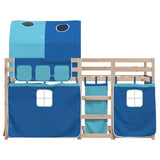 Bunk Bed without Mattress Blue 90x190 cm Solid Wood Pine 3283995