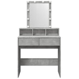 Dressing Table with LED Concrete Grey 80x41x144.5 cm 848181