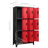 Locker Cabinet Anthracite and Red 90x45x180 cm Steel 339809