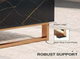 Elegant Marble Effect Storage Coffee Table - Black T3398P344258