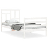 Bed Frame without Mattress White 90x200 cm Solid Wood 3194947