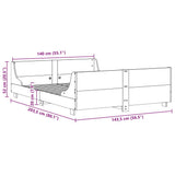 Bed Frame without Mattress 140x200 cm Solid Wood Pine 3302282