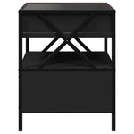 ZNTS Bedside Table with Infinity LED Black 40x40x51 cm 3284101