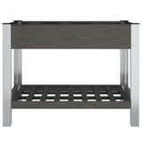 Garden Raised Bed with Shelf Grey 100x50x75 cm WPC 362569