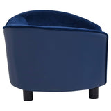 Dog Sofa Blue 69x49x40 cm Plush and Faux Leather 171034