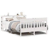 Bed Frame without Mattress White 150x200 cm King Size Solid Wood Pine 3306262