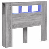 LED Headboard Grey Sonoma 120x18,5x103,5 cm Engineered Wood 837342