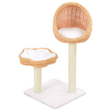 Cat Tree with Sisal Scratching Post Natural Willow Wood 170725