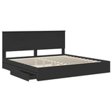 Storage Bed with Headboard Black 200 x 200 cm Engineered Wood 3411174