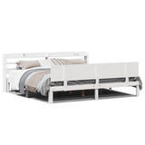 Bed Frame with Headboard without Mattress White 200x200 cm 3306836