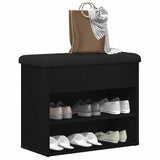 Storage Bench Black Oak 62 x 32 x 50 cm Engineered Wood 862990