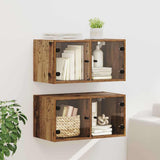 Wall Cabinets 2 pcs Old Wood 68 x 37 x 35 cm Engineered Wood 882914