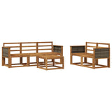 Outdoor Sofa Set 6 pcs Natural Solid Acacia Wood 3384985